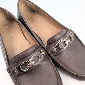Coach Fortunata Brown Leather Loafers